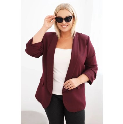 Dámská sako Plus Size bez zapínání (Velikost XL/XXL, Barva Fialová)