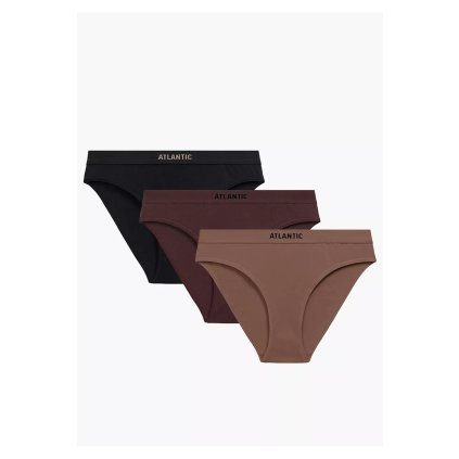 Kalhotky Atlantic 3CLP-012B 3-pack (Velikost S, Barva Hnědá)