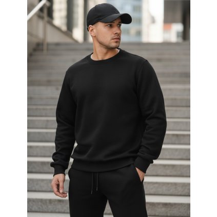 Pánská mikina bez kapuce Dstreet BX5915 (Velikost M, Barva Černá)