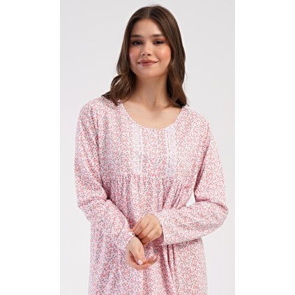 Dámská noční košile s dlouhým rukávem Julie (Barva Oranžová, Velikost 3XL)