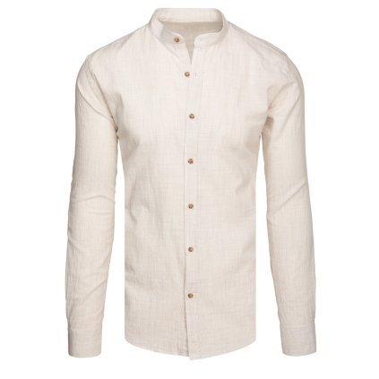 Pánská košile Dstreet DX2658 (Velikost M, Barva Béžová)