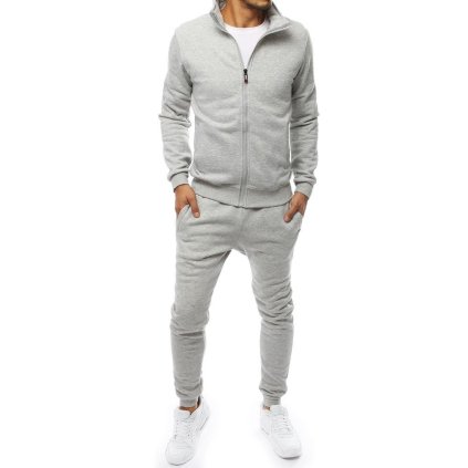 Pánská tepláková souprava světle šedá Dstreet AX0228 (Velikost M, Barva Šedá - světle)