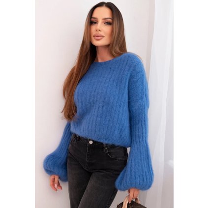 Dámský svetr ART1898 z mohairu (Velikost UNI, Barva Červená)