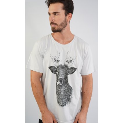 Pánské pyžamo šortky Jelen (Barva Šedá, Velikost M)