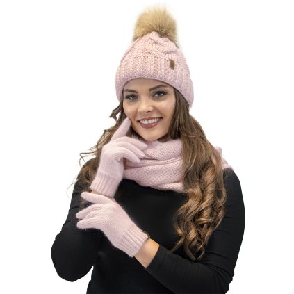 Komplet Vivisence 7014 Kmpl+R čepice, šála, rukavice (Velikost UNI, Barva Bordó)