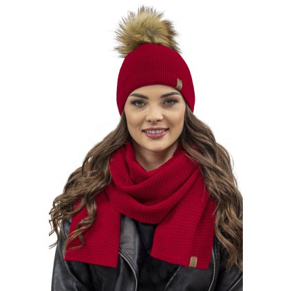 Čepice a šála Vivisence 7041Kmpl (Velikost UNI, Barva Hnědá)