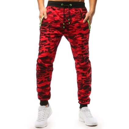 Pánské teplákové kalhoty červené Dstreet UX3510 (Velikost M, Barva Červená)