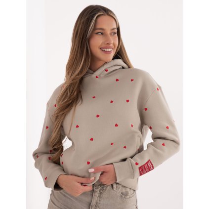 Dámská mikina D10618BC02834A2 EIGHT 2 NINE (Barva Béžová, Velikost XXL)
