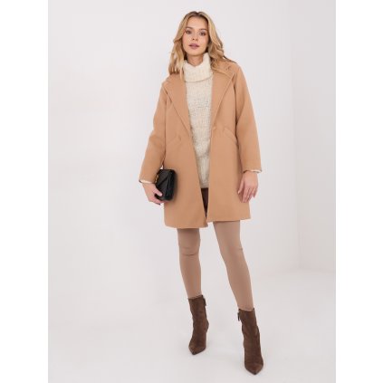 Dámský kabát IT-PL-20238.23 MODA ITALY (Barva Béžová, Velikost UNI)