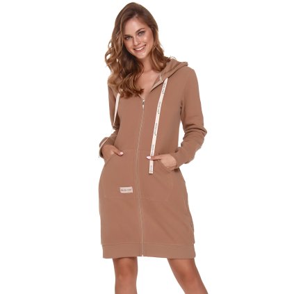 Dámský župan na zip Doctor Nap SMZ.9756 s kapucí (Velikost S, Barva Růžová)