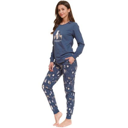 Dámské pyžamo Doctor Nap PM.4340 (Velikost L, Barva Modrá - tmavě)