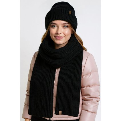 Komplet čepice a šála Vivisence 70113Kmpl Merino (Velikost UNI, Barva Béžová)