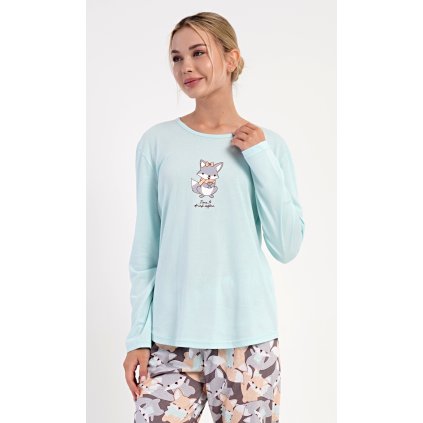 Dámské pyžamo dlouhé Jezevec (Barva Zelená, Velikost S)