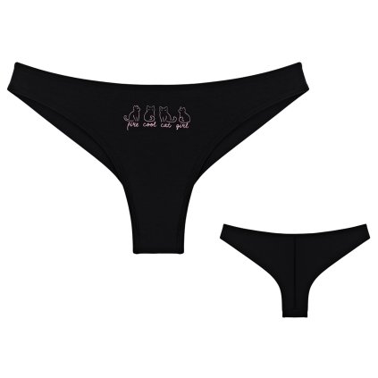 Dámské kalhotky Kočka (Barva Béžová, Velikost M)