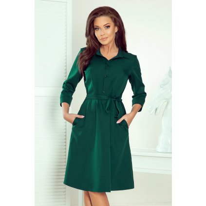 Numoco SANDY Šaty - zelené 286-1 (Velikost S, Barva Zelená)