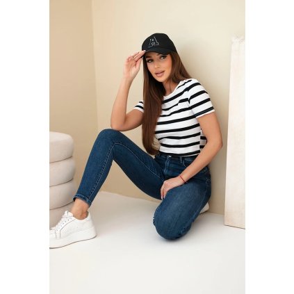 Dámské džíny skinny s vysokým pasem tmavě džínové (Velikost 35)