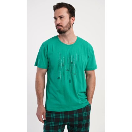 Pánské pyžamo šortky Tetris game (Barva Zelená, Velikost XL)