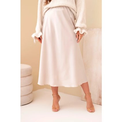 Dámská viskózová rozšířená sukně tmavě béžová (Velikost UNI, Barva Černá)