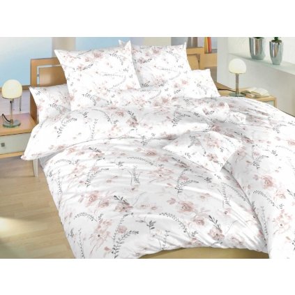 10699 povleceni bavlna kviti pudrove na bilem dadka vracov