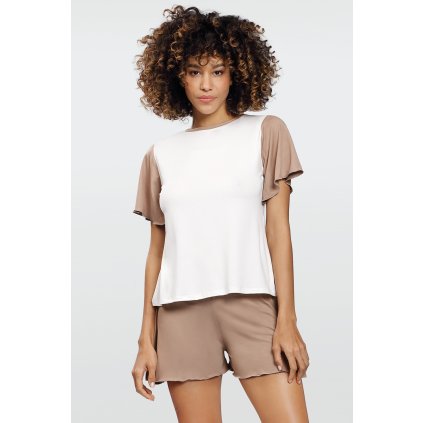 Dámské pyžamo Dkaren Alana (Velikost 2XL, Barva Hnědá)