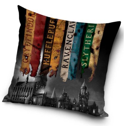 45028 detsky polstarek harry potter vlajky koleji 40x40 hp226053