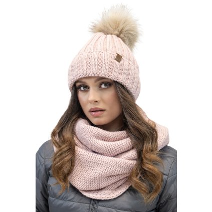 Komplet Vivisence 70100Kmpl čepice a šála (Velikost UNI, Barva Růžová)