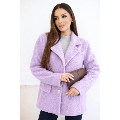 Dámský kabátek s límcem (Velikost UNI, Barva Fialová)