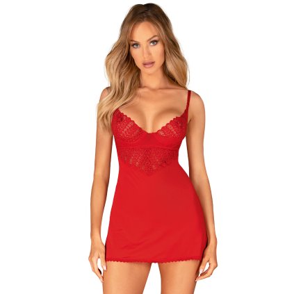 Košilka Obsessive Ingridia chemise (Velikost M/L, Barva Červená)