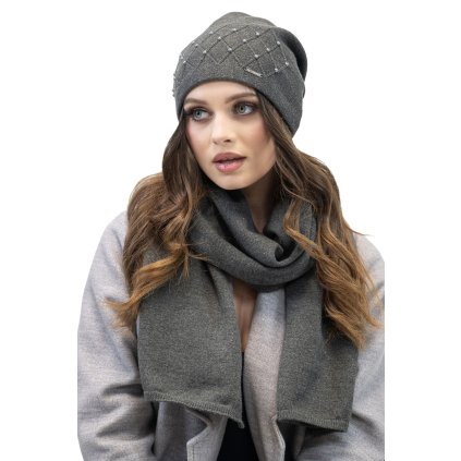 Komplet Vivisence 7002Kmpl čepice a šála (Velikost UNI, Barva Šedá)