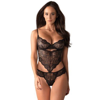 Obsessive Alluria teddy (Velikost L/XL, Barva Černá)