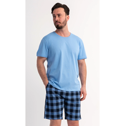 Pánské pyžamo šortky Štěpán (Barva Modrá, Velikost 2XL)