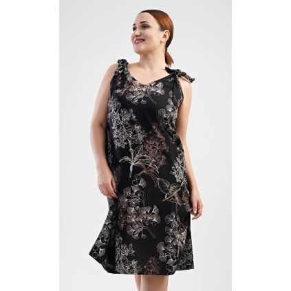 Dámské domácí šaty Kate (Barva Černá, Velikost XL)