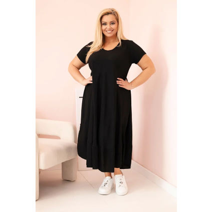 Dámské šaty Plus Size 21682 (Velikost UNI, Barva Černá)