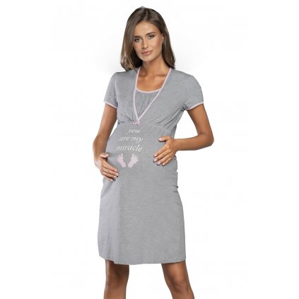 Noční košile Italian Fashion Carlina kr.r. (Velikost L, Barva Šedá)