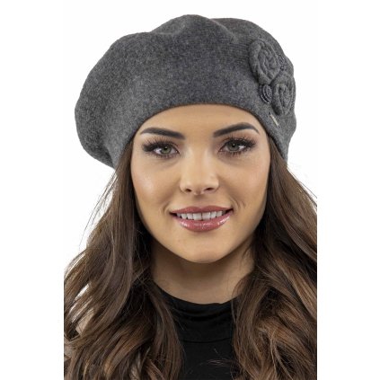 Dámský baret Vivisence 7037 (Velikost UNI, Barva Šedá)
