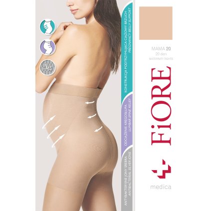 Silonkové punčocháče Fiore Mama 20 den M5208 (Velikost 5-XL, Barva Černá)