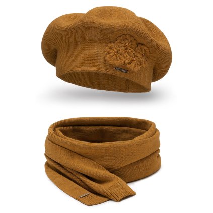 Baretová čepice a šála Vivisence 7006Kmpl (Velikost UNI, Barva Šedá)