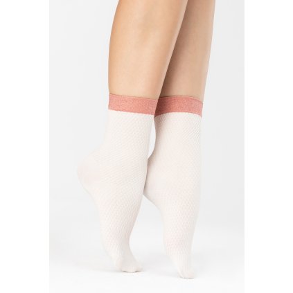 Silonkové ponožky Fiore Biscuitt 60 DEN G1137 (Velikost UNI, Barva Bílá)