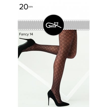 Silonové punčocháče Gatta Fancy 14 20 DEN (Velikost 4-L, Barva Černá)