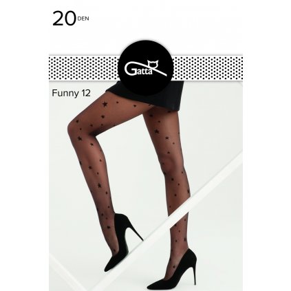 Silonkové punčocháče Gatta Funny 12 20 DEN (Velikost S, Barva Černá)