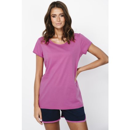 Dámské pyžamo Italian Fashion Ontega kr.r. kr.sp. (Velikost XL, Barva Modrá - tmavě)