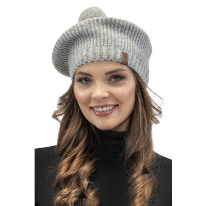 Baret s bambulí Vivisence 7074 (Velikost UNI, Barva Šedá)