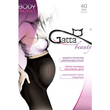 Silonkové punčocháče Gatta Body Protect 40 DEN (Velikost 4-L, Barva Černá)