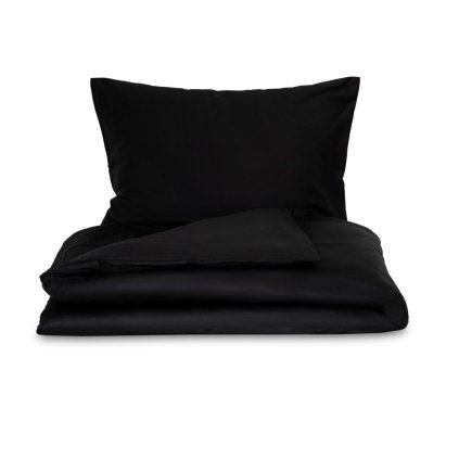 Saténové povlečení LUXURY COLLECTION černé (Varianta 1+1, 140x200, 70x90cm)