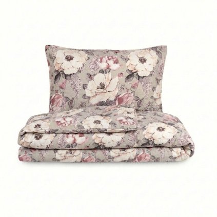 Krepové povlečení ESTER šedá (Varianta 1+1, 140x200, 70x90cm)