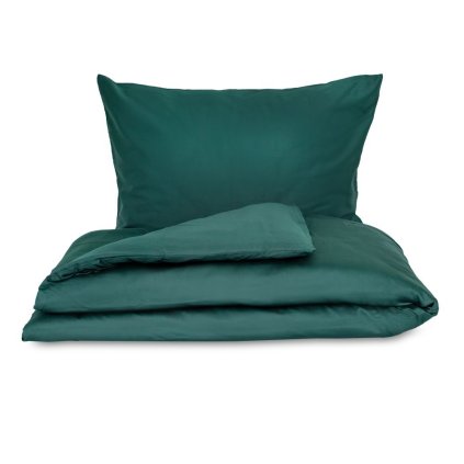Saténové povlečení LUXURY COLLECTION tmavě zelené (Varianta 1+1, 140x200, 70x90cm)