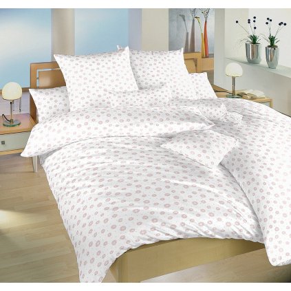 Povlečení krep Anežka pudrová na bílém (Varianta Povlečení krep Anežka pudrová na bílém 140x200, 70x90 cm)