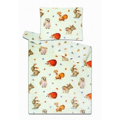 Povlečení mikroflanel do postýlky Zvířátka v lese (Varianta Povlečení mikroflanel do postýlky Zvířátka v lese 90x135, 40x60 cm)