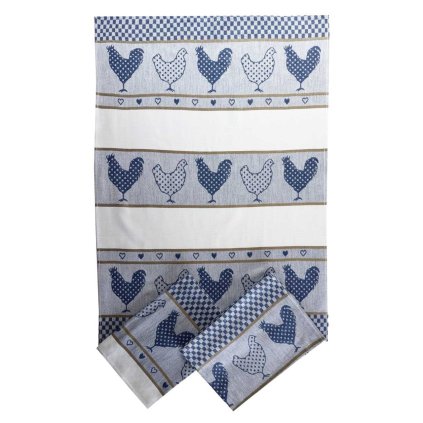 Utěrka Extra savá Slepičky modré 3 ks (Varianta Utěrka Extra savá 50x70 cm Slepičky modré 3 ks)
