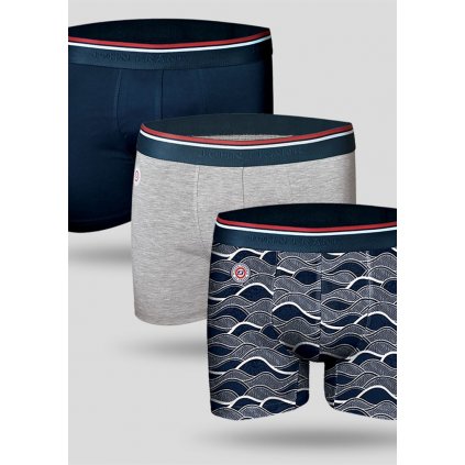 Boxerky JOHN FRANK JF3BM06 3 PACK (Velikost M, Barva Vícebarevná)